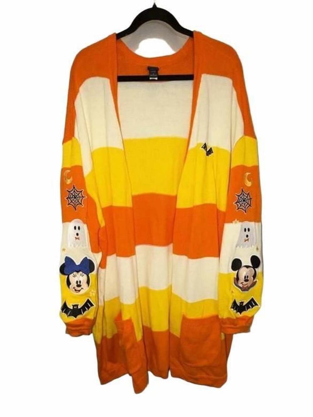 Disney Mickey Minnie Halloween Cardigan 5X Plus Size Candy Corn Bat Embroidered